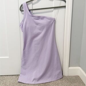 All in Motion Purple Asymmetrical One Shoulder Sheath Dress